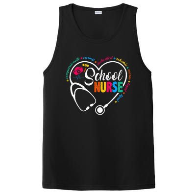 School Nurse Vintage Love Heart Nurse Life PosiCharge Competitor Tank