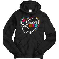 School Nurse Vintage Love Heart Nurse Life Tie Dye Hoodie