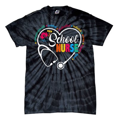 School Nurse Vintage Love Heart Nurse Life Tie-Dye T-Shirt