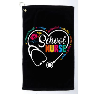 School Nurse Vintage Love Heart Nurse Life Platinum Collection Golf Towel