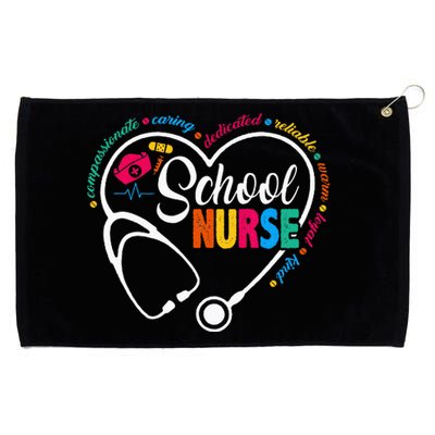 School Nurse Vintage Love Heart Nurse Life Grommeted Golf Towel