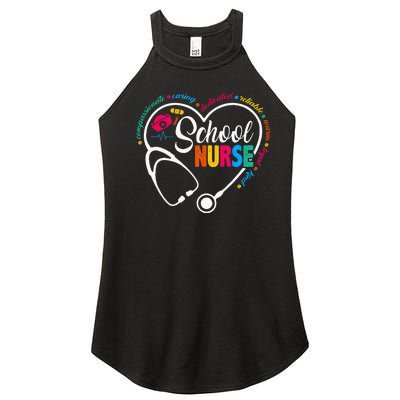 School Nurse Vintage Love Heart Nurse Life Women's Perfect Tri Rocker Tank