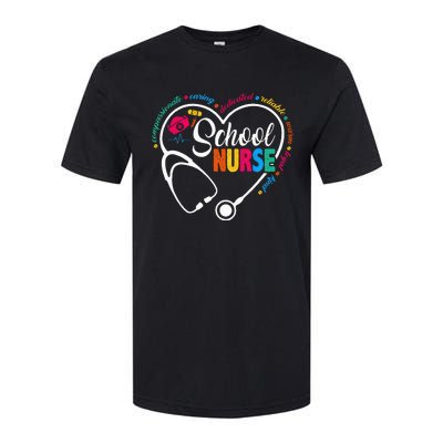 School Nurse Vintage Love Heart Nurse Life Softstyle CVC T-Shirt