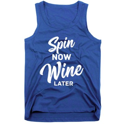 Spin Now Wine Later Spinning Cycling Workout Gift Tank Top