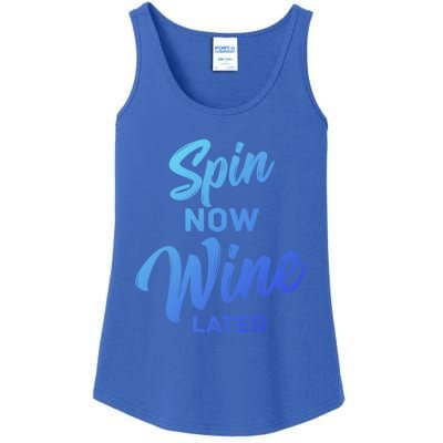 Spin Now Wine Later Spinning Cycling Workout Gift Ladies Essential Tank