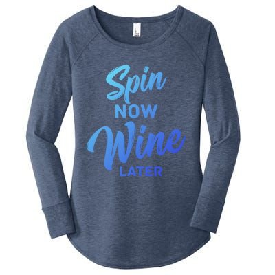 Spin Now Wine Later Spinning Cycling Workout Gift Women's Perfect Tri Tunic Long Sleeve Shirt