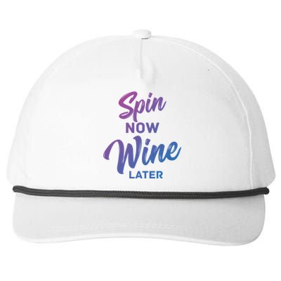 Spin Now Wine Later Spinning Cycling Workout Gift Snapback Five-Panel Rope Hat