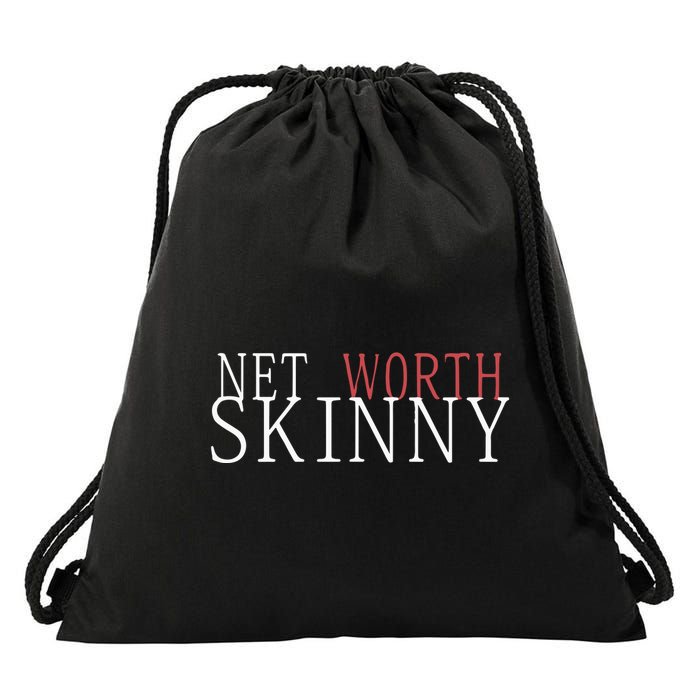 Skinny Net Worth Coffee Meets Bagel Drawstring Bag