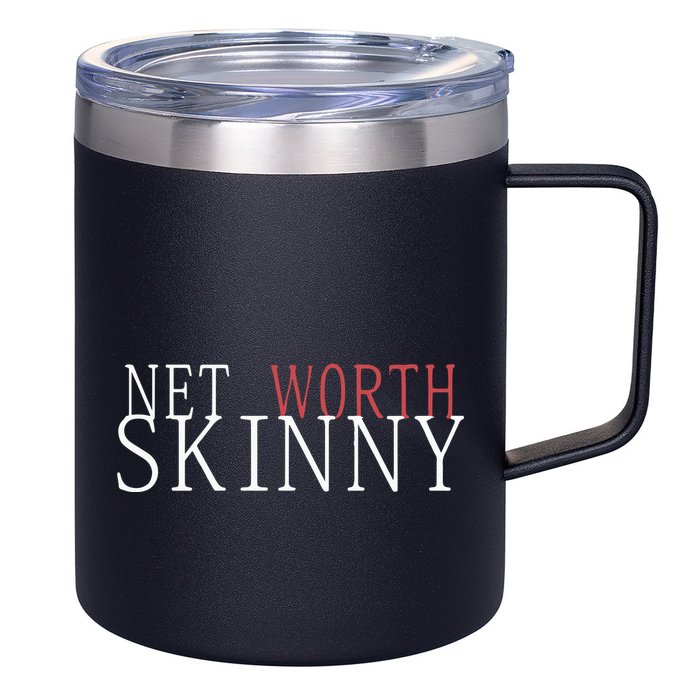 Skinny Net Worth Coffee Meets Bagel 12oz Stainless Steel Coffee Mug
