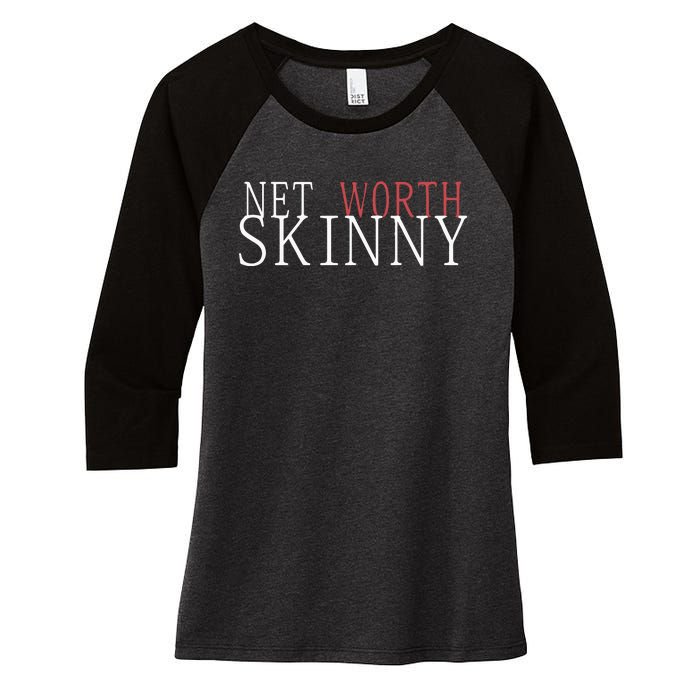 Skinny Net Worth Coffee Meets Bagel Women's Tri-Blend 3/4-Sleeve Raglan Shirt