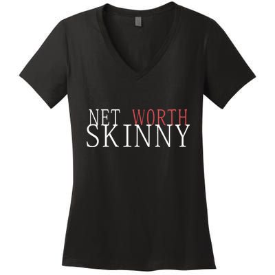 Skinny Net Worth Coffee Meets Bagel Women's V-Neck T-Shirt