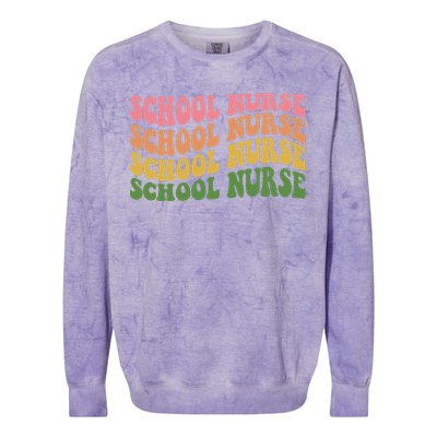 School Nurse Word Mashup Colorblast Crewneck Sweatshirt