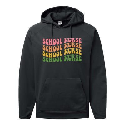 School Nurse Word Mashup Performance Fleece Hoodie