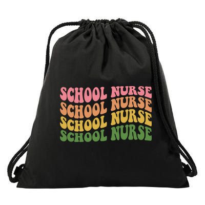 School Nurse Word Mashup Drawstring Bag