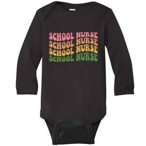 School Nurse Word Mashup Baby Long Sleeve Bodysuit