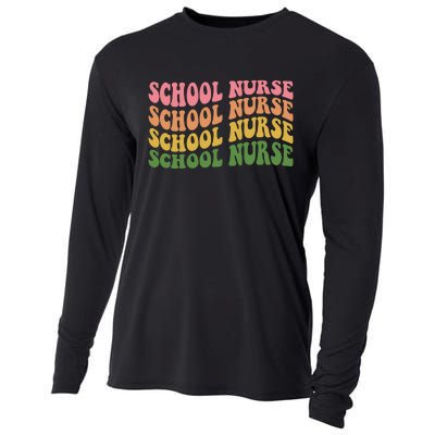 School Nurse Word Mashup Cooling Performance Long Sleeve Crew