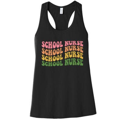 School Nurse Word Mashup Women's Racerback Tank