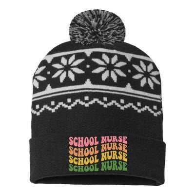 School Nurse Word Mashup USA-Made Snowflake Beanie