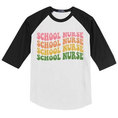 School Nurse Word Mashup Kids Colorblock Raglan Jersey
