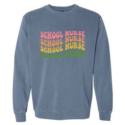 School Nurse Word Mashup Garment-Dyed Sweatshirt