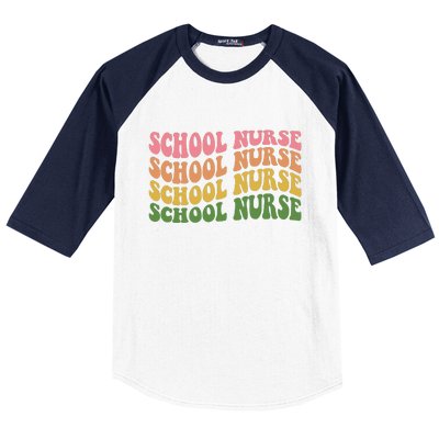 School Nurse Word Mashup Baseball Sleeve Shirt