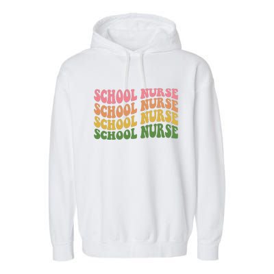 School Nurse Word Mashup Garment-Dyed Fleece Hoodie