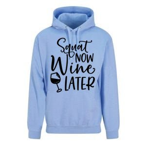 Squat Now Wine Later Funny Ing Fitness Gym Workout Funny Gift Unisex Surf Hoodie