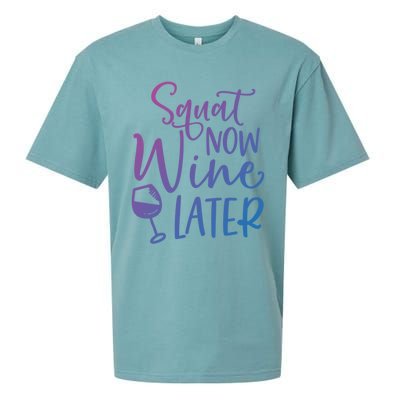 Squat Now Wine Later Funny Ing Fitness Gym Workout Funny Gift Sueded Cloud Jersey T-Shirt