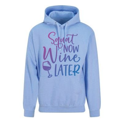 Squat Now Wine Later Funny Ing Fitness Gym Workout Funny Gift Unisex Surf Hoodie