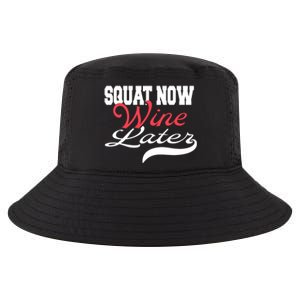 Squat Now Wine Later Fitness Bodybuilding Gym Gift Cool Comfort Performance Bucket Hat