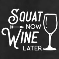 Squat Now Wine Later: Funny Squat Wine Gift 7 Panel Mesh Trucker Snapback Hat