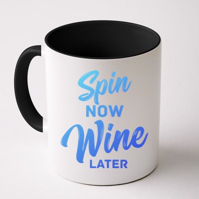 Spin Now Wine Later Gym Class Fitness Workout Humor Gift Mug