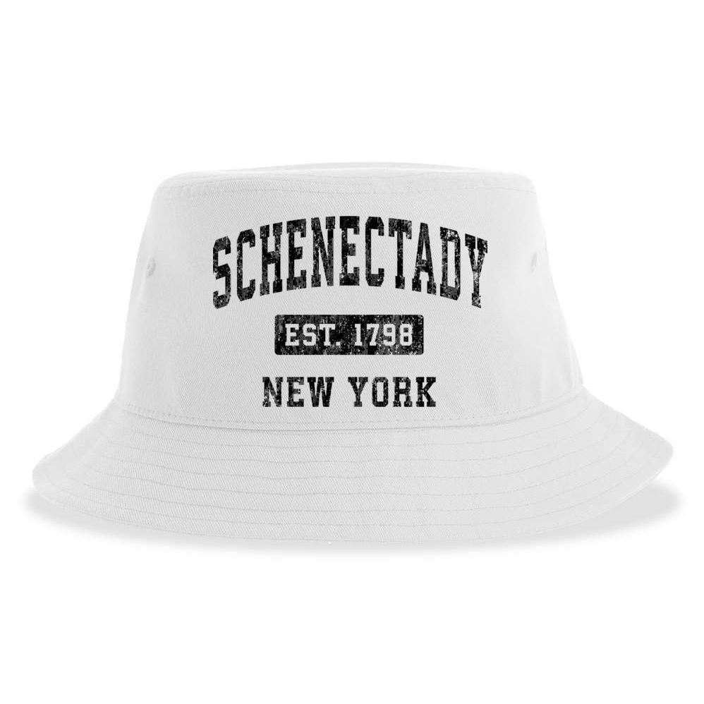 Schenectady New York Ny Vintage Established Sports Design Sustainable Bucket Hat
