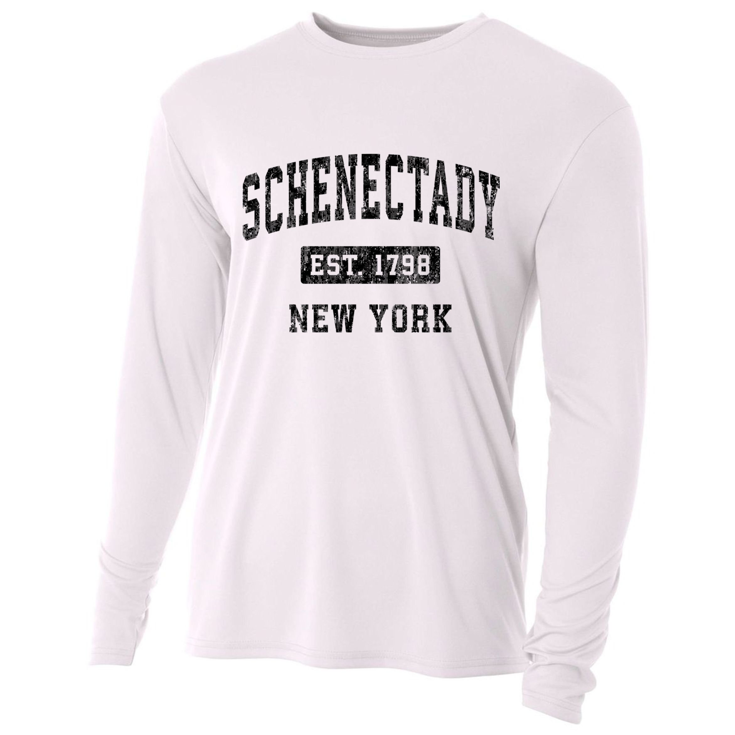 Schenectady New York Ny Vintage Established Sports Design Cooling Performance Long Sleeve Crew