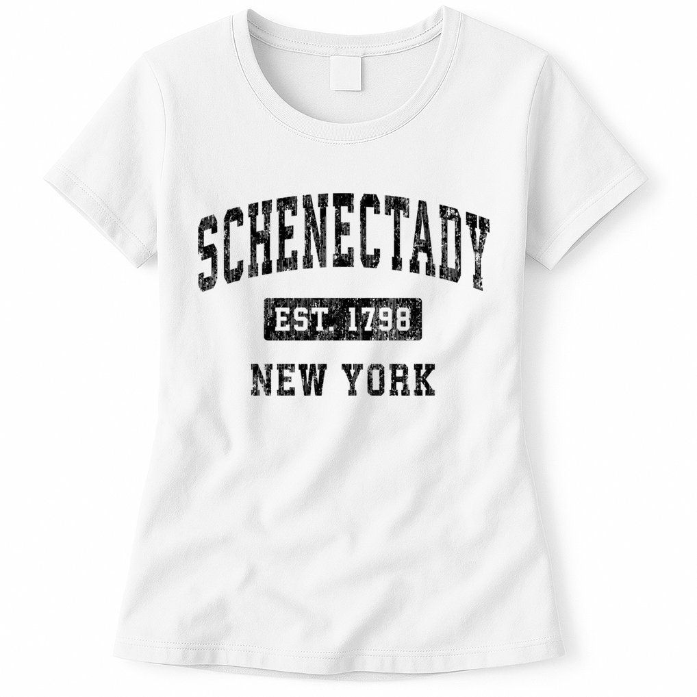 Schenectady New York Ny Vintage Established Sports Design Womens T-Shirt