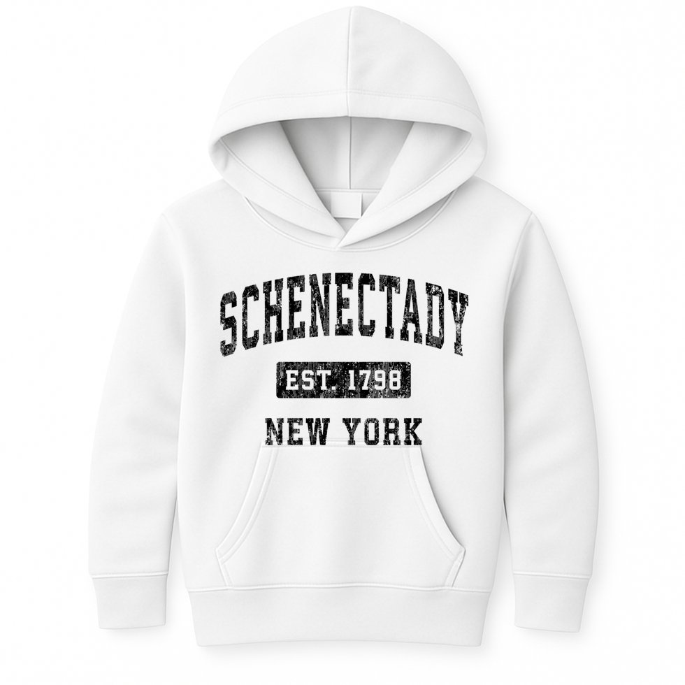 Schenectady New York Ny Vintage Established Sports Design Kids Hoodie