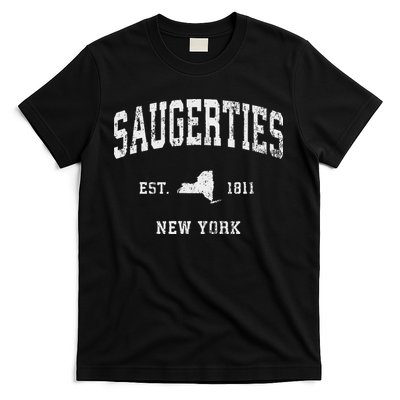 Saugerties New York Ny Vintage Athletic Sports Design T-Shirt