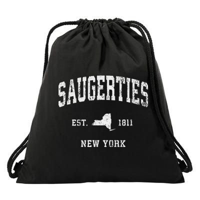 Saugerties New York Ny Vintage Athletic Sports Design Drawstring Bag