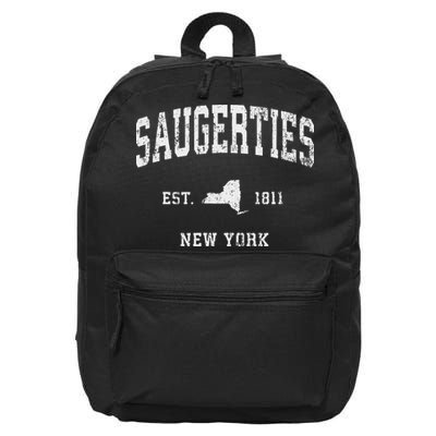 Saugerties New York Ny Vintage Athletic Sports Design 16 in Basic Backpack