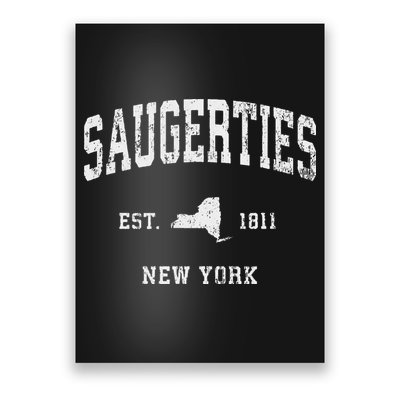 Saugerties New York Ny Vintage Athletic Sports Design Poster