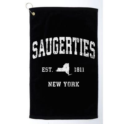 Saugerties New York Ny Vintage Athletic Sports Design Golf Towel