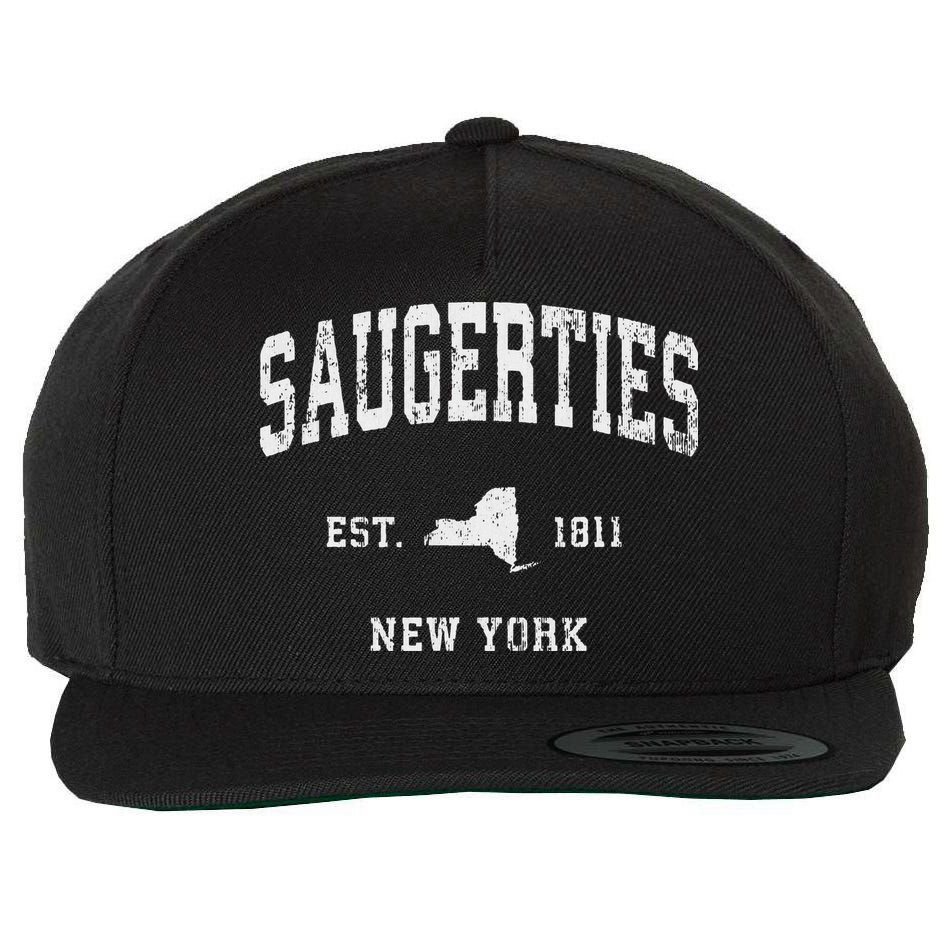 Saugerties New York Ny Vintage Athletic Sports Design Wool Snapback Cap