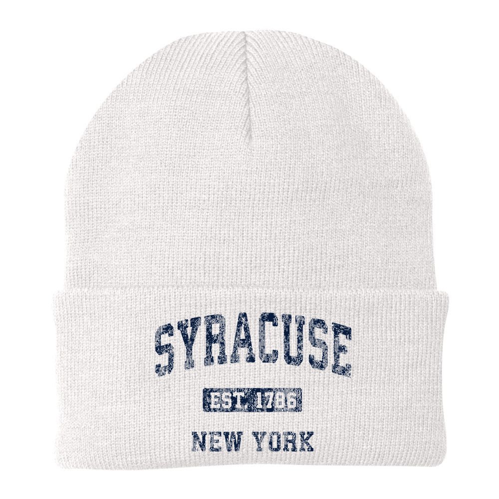 Syracuse New York Ny Vintage Athletic Sports Beanie