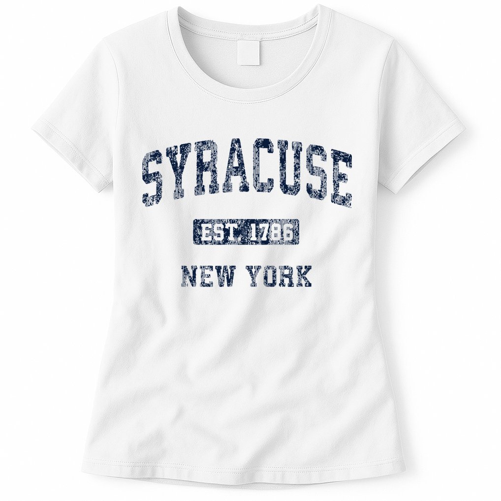 Syracuse New York Ny Vintage Athletic Sports Womens T-Shirt