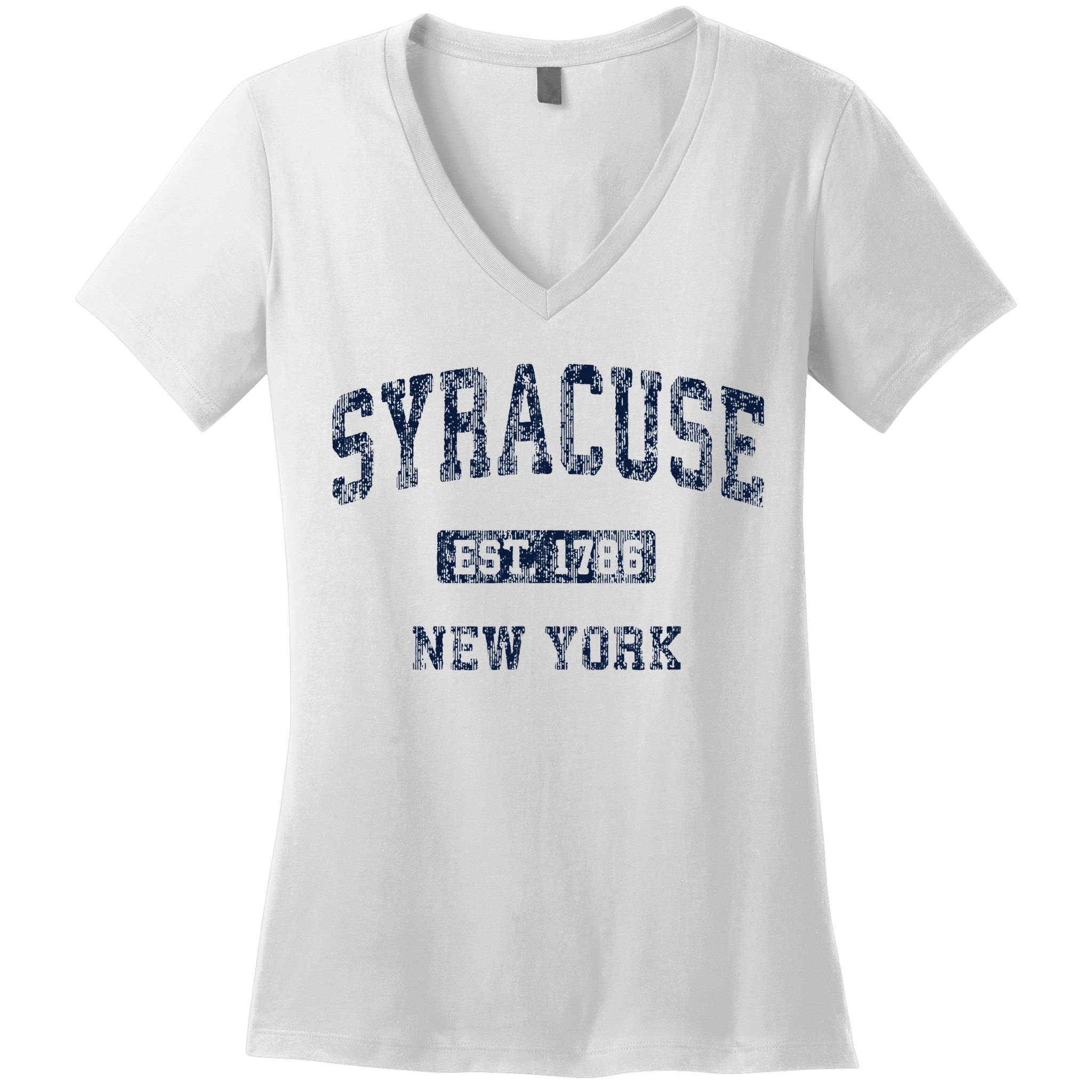 Syracuse New York Ny Vintage Athletic Sports Women's V-Neck T-Shirt