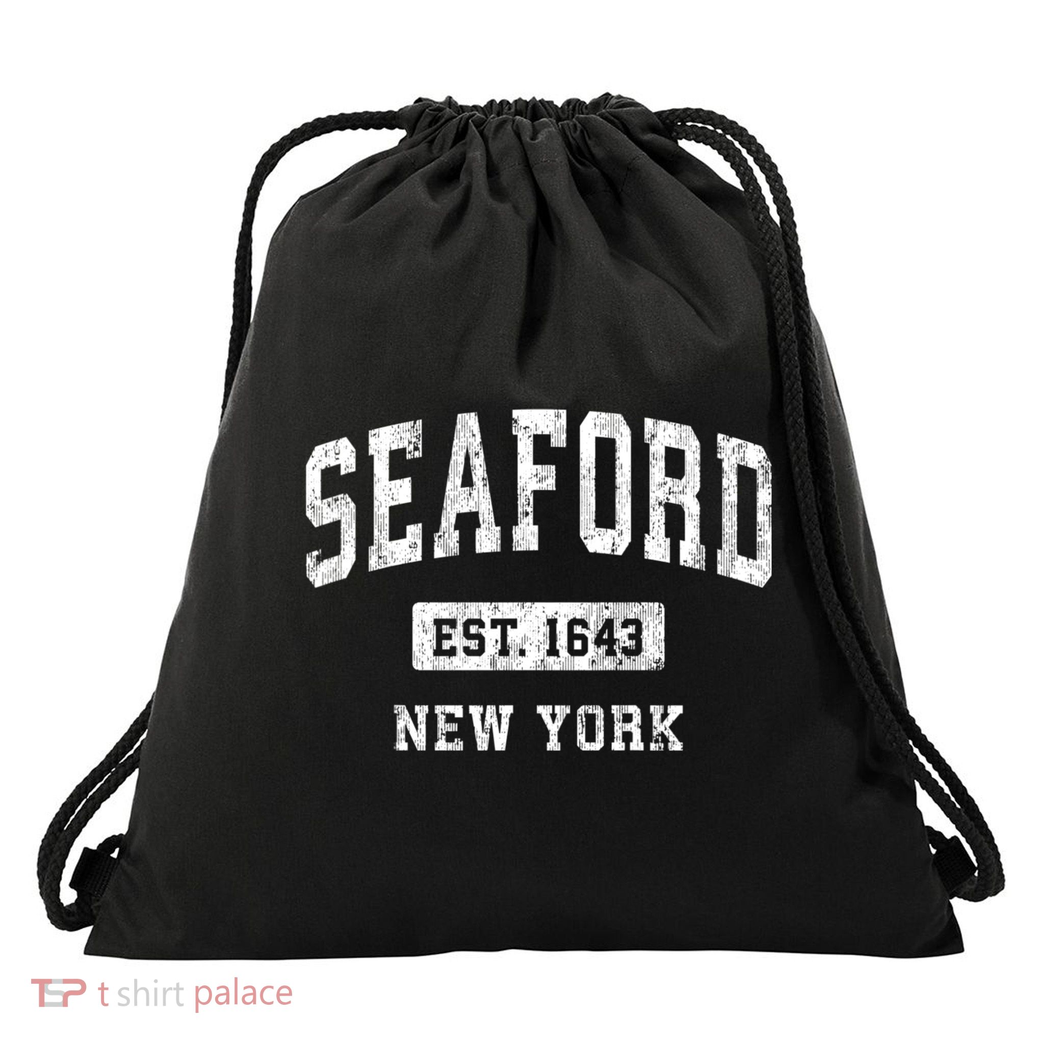 Seaford New York Ny Vintage Athletic Sports Drawstring Bag