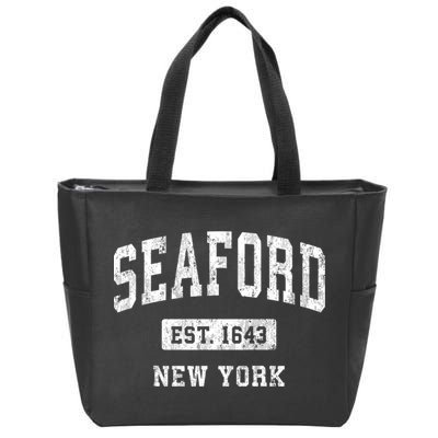 Seaford New York Ny Vintage Athletic Sports Zip Tote Bag
