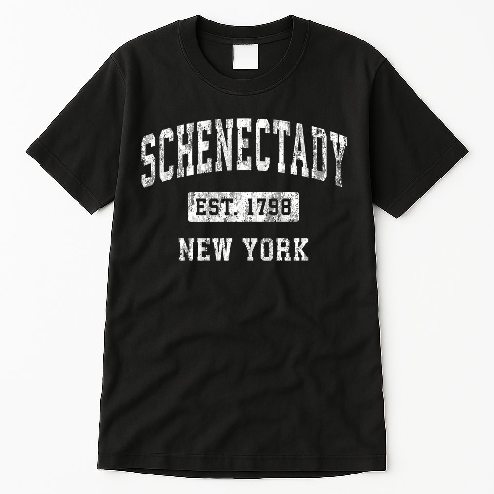 Schenectady New York Ny Vintage Established Sports Design Tall T-Shirt