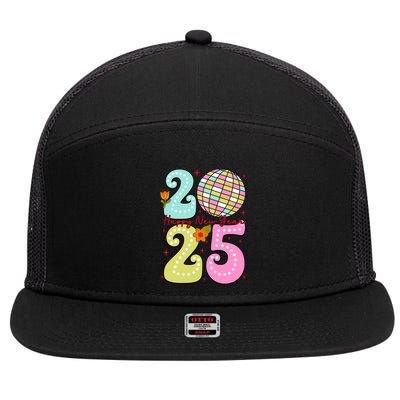 S New YearS Eve Party Welcome 2025 Cute Gift 7 Panel Mesh Trucker Snapback Hat