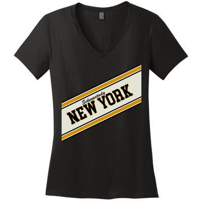 Schenectady New York Varsity Logo Women's V-Neck T-Shirt